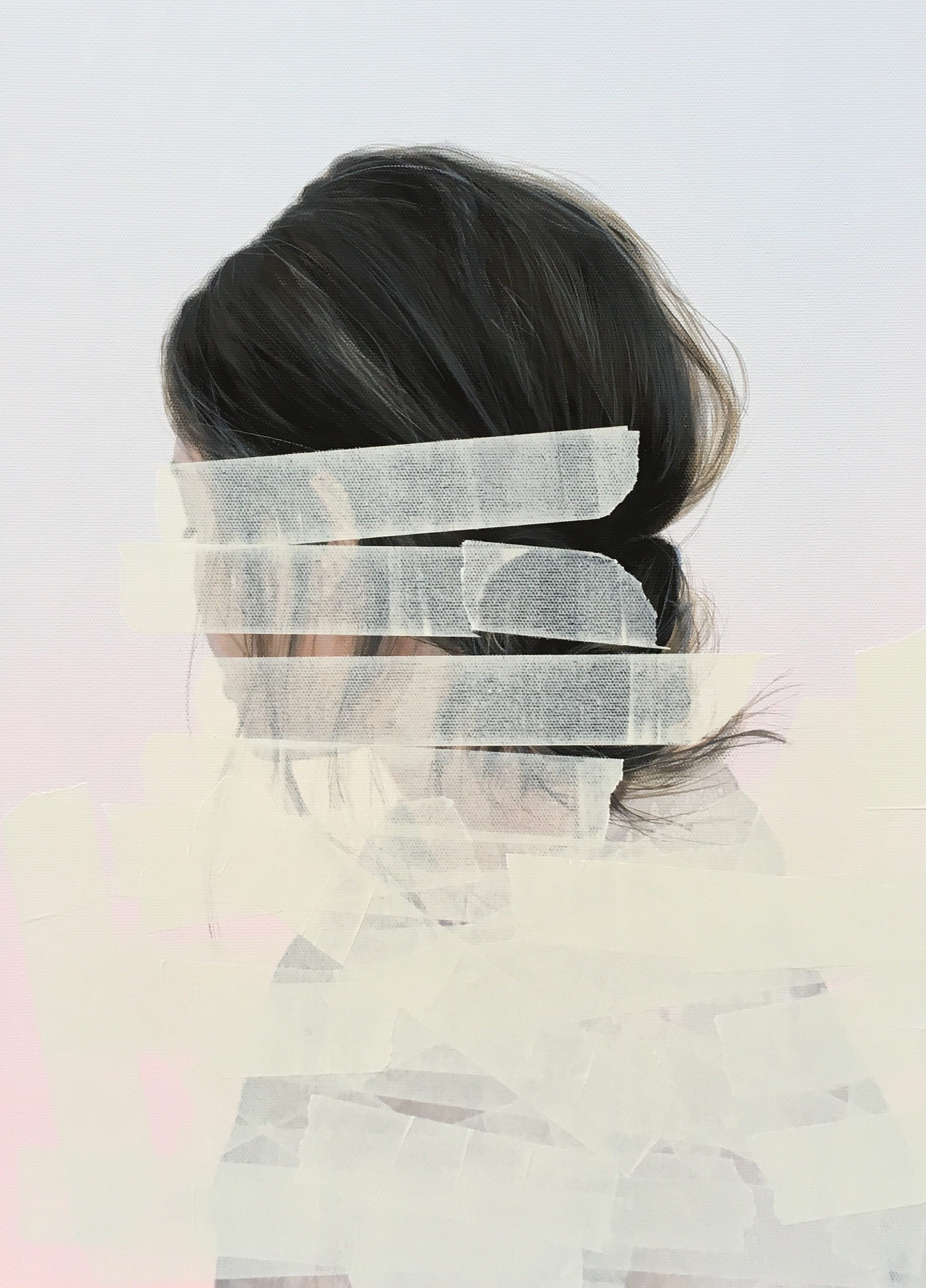 Sebastian Herzau creates – or rather abstracts  - portraits by painting or pasting over them.