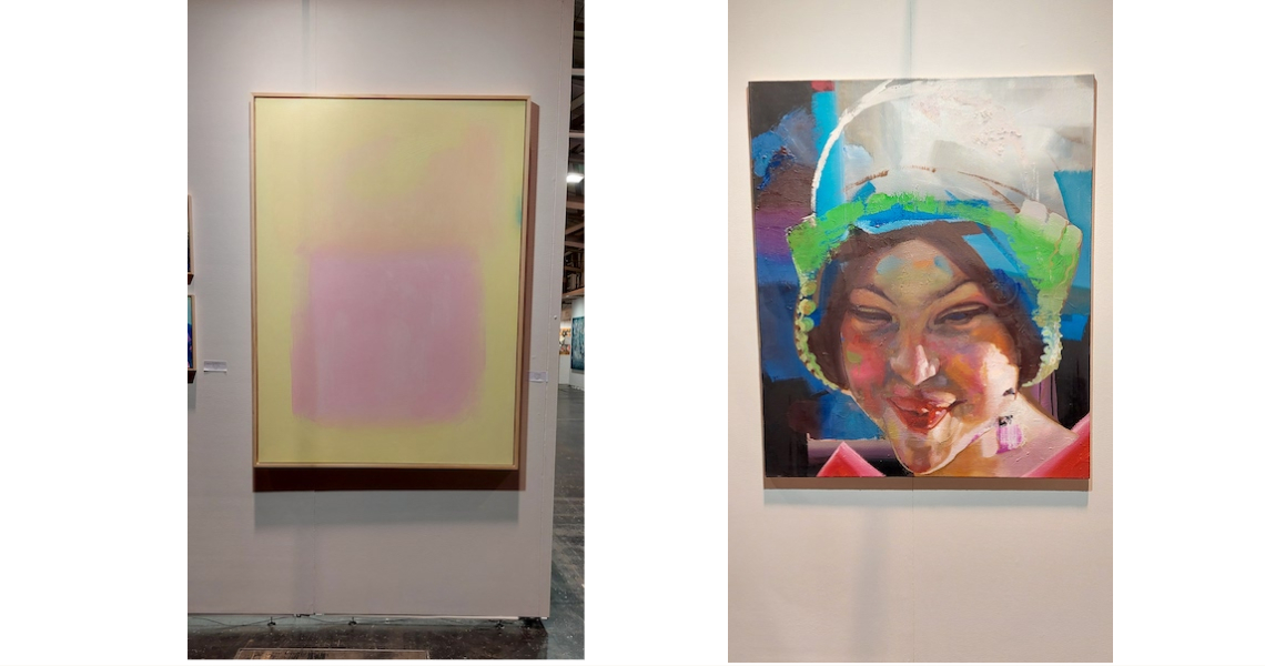Left: Nora Roggausch - Untitled, 2022, Karl Oskar Gallery / Right: Rayk Goetze - Jette, Galerie Kristine Hamann