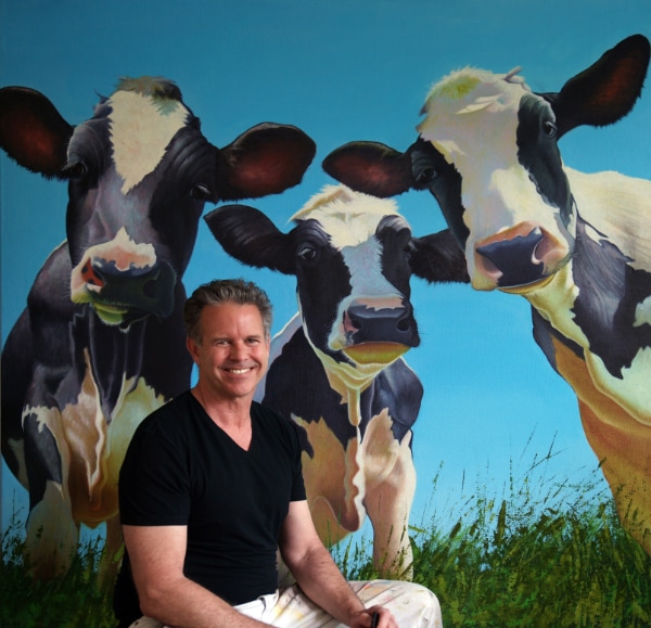 Glenn with Calves, 180x200 cm, Oil on Canvas, 2012